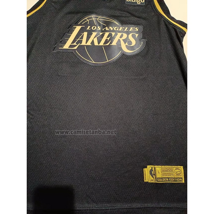 Camiseta Ni#Golden Edition Los Angeles Lakers Kobe Bryant #24 Negro